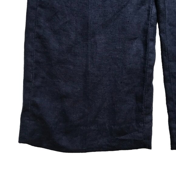 L'Agence Danica Linen Wide Leg Pants Womens 25 Navy Blue High Rise Crop Cropped - Picture 10 of 14